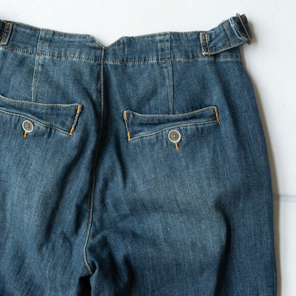 Anthropologie Pilcro Barrel Jeans Pleat Front 40s High Waist Retro 50s Crop - Picture 7 of 11